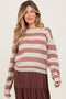 Rust Faux Layer Striped Knit Maternity Sweater