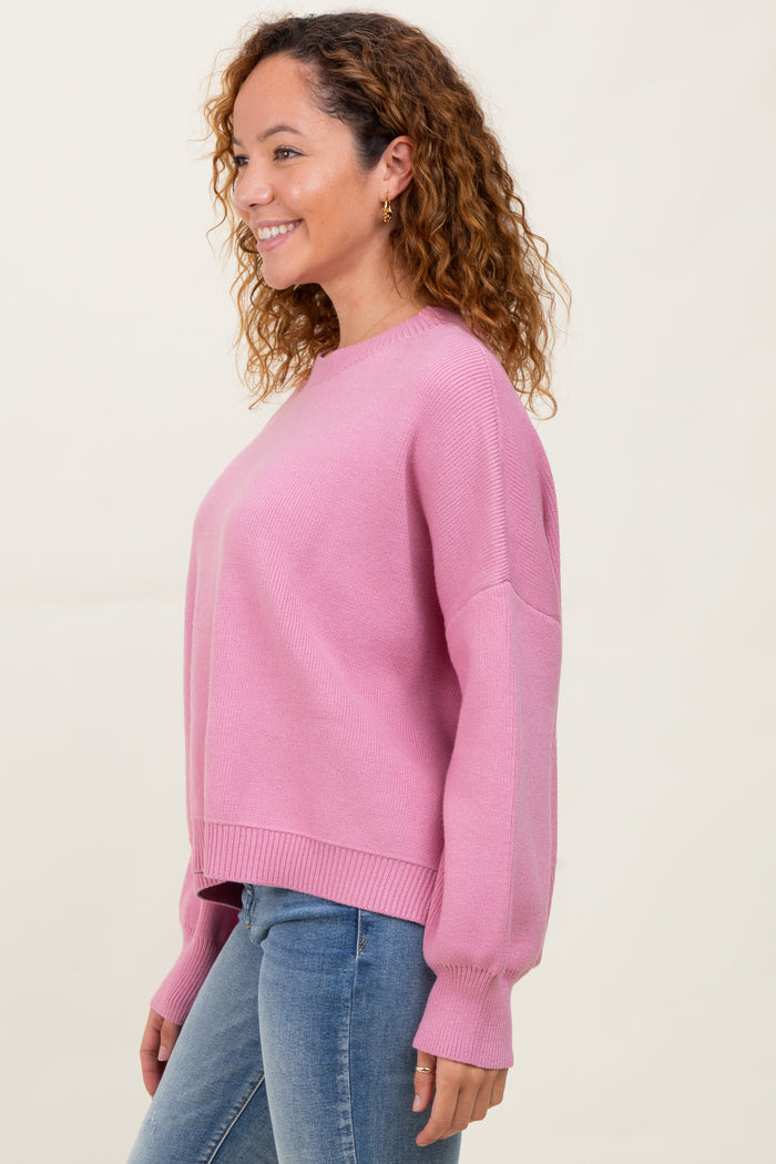 Lavender Drop Shoulder Relaxed Fit Sweater