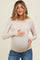 Cream Ribbed Maternity Long Sleeve Top