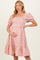 Rust Gingham Smocked Puff Sleeve Maternity Dress