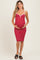 Red Striped V-Neck Sleeveless Maternity Midi Dress