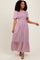 Mauve Floral Smocked Midi Dress
