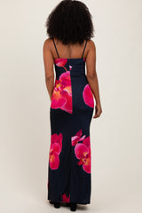 Black Floral Sleeveless Maxi Dress