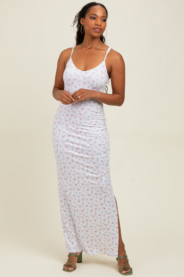 Ivory Spring Floral Print Sleeveless Dress