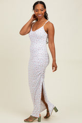 Ivory Spring Floral Print Sleeveless Dress