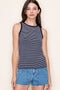 Navy Striped Knit Tank