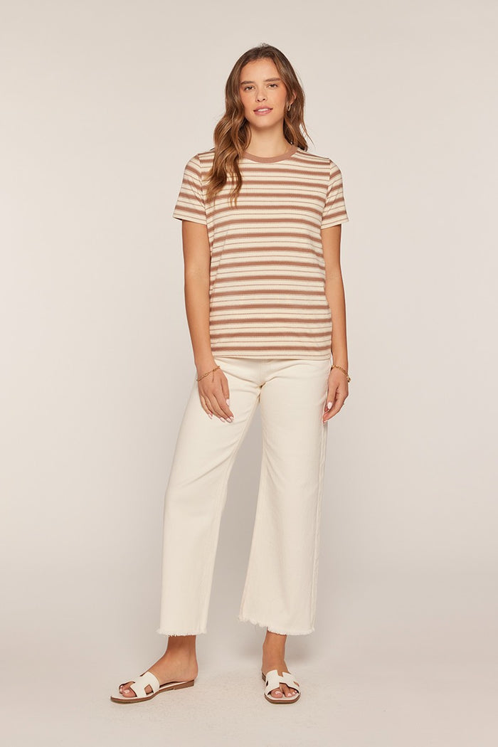 Mocha Multi-Striped T-Shirt