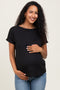 Black Ribbed Relaxed Maternity Tee