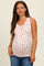 Cream Floral Ribbed Button Front Maternity Tank Top