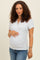 Heather Grey Snap Button Maternity Short Sleeve Top