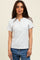 Heather Grey Snap Button Short Sleeve Top