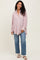 Rust Striped Oversized Maternity Button Down Shirt