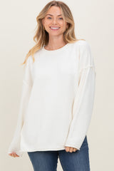 Ivory Oversized Exposed Seam Maternity Sweater