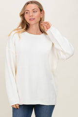 Ivory Oversized Exposed Seam Sweater