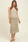 Lime Multi Square Neck Striped Sleeveless Maternity Dress