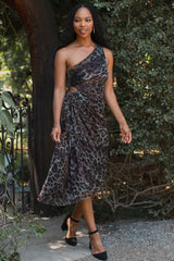 Moonlight One Shoulder Asymmetrical Maternity Midi Dress