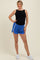 Royal Blue Stripe Detail Active Maternity Shorts
