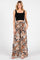 Mocha Floral Drawstring Wide Leg Pants