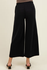 Black Drawstring Wide Leg Maternity Pants
