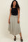 Light Olive Smocked Waist Rounded Hem Midi Skirt