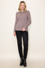 Mocha Ribbed Long Sleeve Top