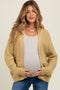 Yellow Chunky Knit Open Maternity Cardigan