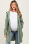 Light Olive Hooded Long Maternity Cardigan