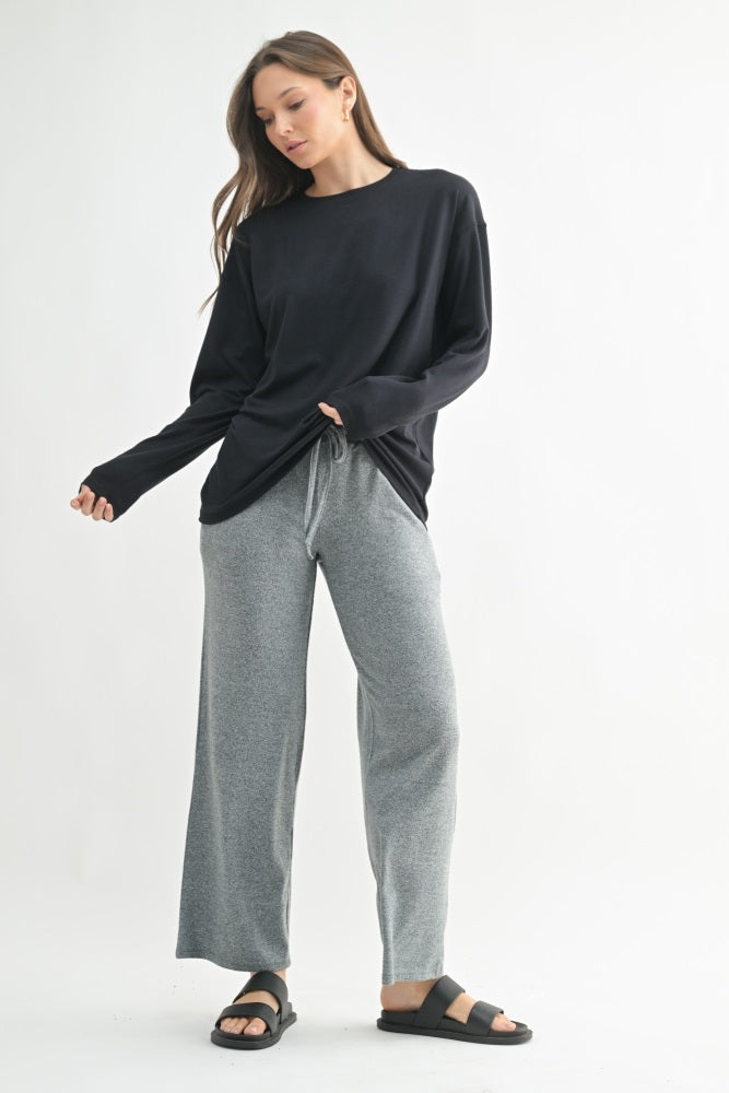 Black Relaxed Fit Long Sleeve Top