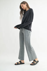 Black Relaxed Fit Long Sleeve Top