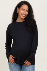 Black Relaxed Fit Maternity Long Sleeve Top