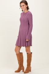 Plum Wide Rib Mini Dress