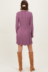 Plum Wide Rib Mini Dress