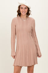 Mocha Wide Rib Maternity Mini Dress