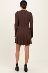 Brown Wide Rib Maternity Mini Dress