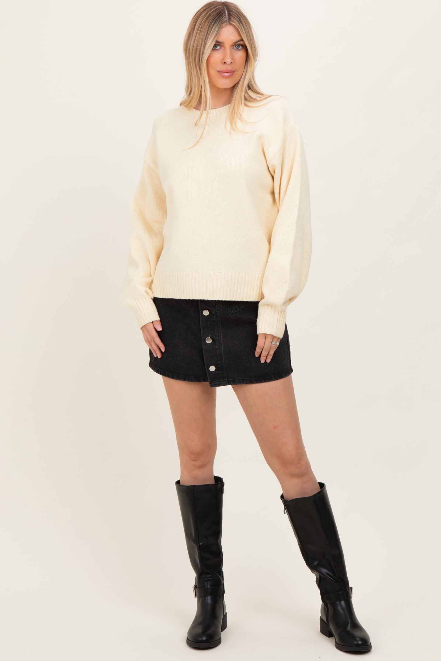 Yellow Chunky Knit Oversized Sweater