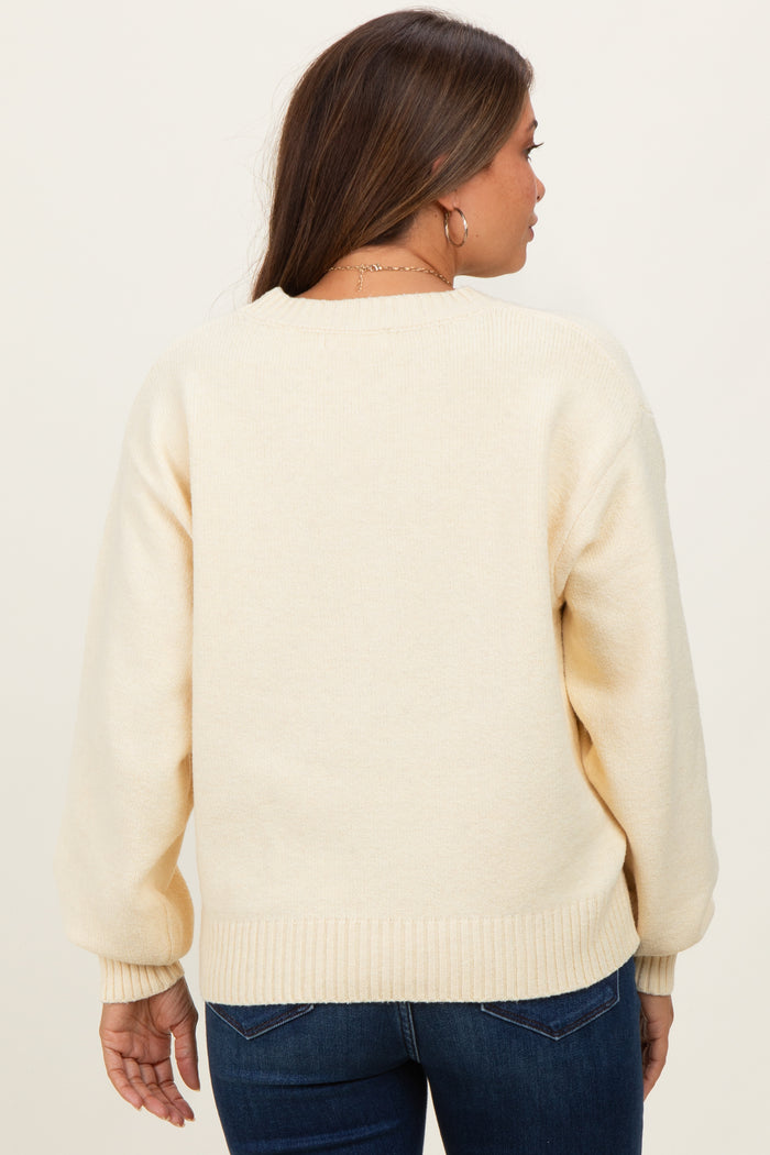 Yellow Chunky Knit Oversized Maternity Sweater