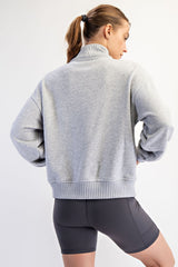 Heather Grey French Terry Quarter Zip Pullover