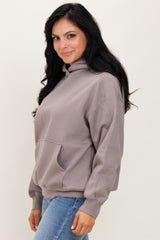 Taupe Fleece Oversized Hoodie