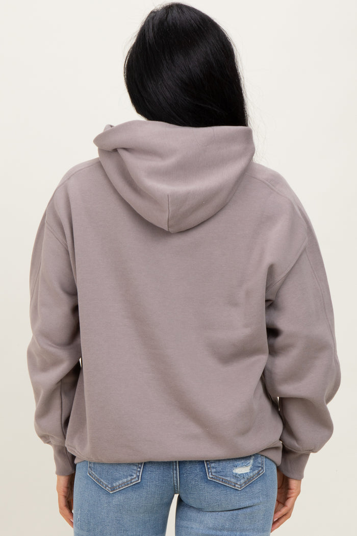 Taupe Fleece Oversized Hoodie