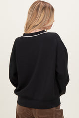 Black V-Neck Sweatshirt