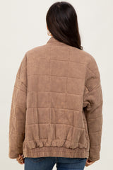Mocha Quilted Oversized Jacket
