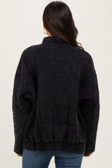 Black Quilted Oversized Jacket