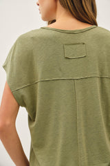 Green V-Neck Top
