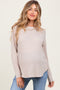 Beige Baby Waffle Knit Long Sleeve Maternity Top