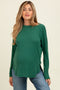 Green Baby Waffle Knit Long Sleeve Maternity Top