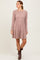 Taupe Textured Rib Tiered Long Sleeve Dress