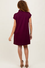 Plum Mock Neck Mini Dress