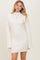 Cream Wide Rib Mock Neck Sweater Mini Dress