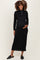 Black Textured Rib Quarter Zip Maternity Maxi Dress