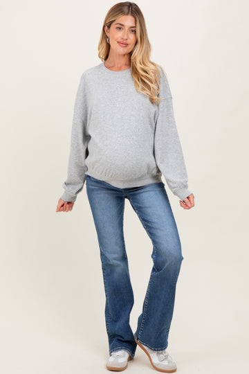 Heather Gray Long Sleeve Maternity Sweatshirt